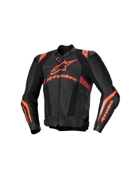 Blouson moto cuir racing Alpinestars Missile V3 Ignition Noir Rouge