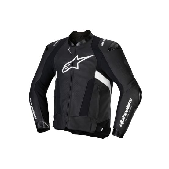 Blouson moto cuir racing Alpinestars Missile V3 Noir Blanc