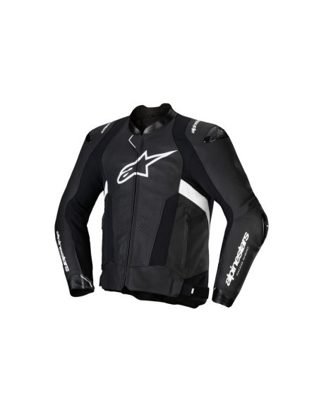 Blouson moto cuir racing Alpinestars Missile V3 Noir Blanc