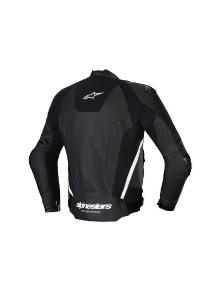 Blouson moto cuir racing Alpinestars Missile V3 Noir Blanc