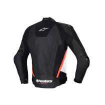 Blouson moto cuir racing Alpinestars Missile V3 Noir Blanc Rouge 2