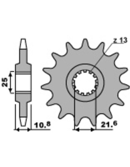 Pignon acier PBR - Pas 525 - YAMAHA