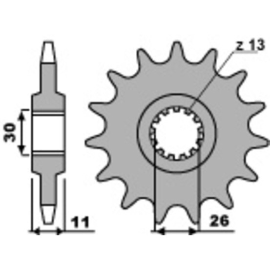Pignon Acier PBR - Pas 525 - YAMAHA 800 FZ8 Fazer / 850 MT-09 / 900 TDM