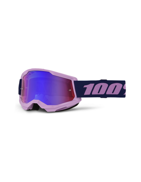 Masque cross 100% Strata 2 Violet - Ecran Iridium Rouge/Bleu