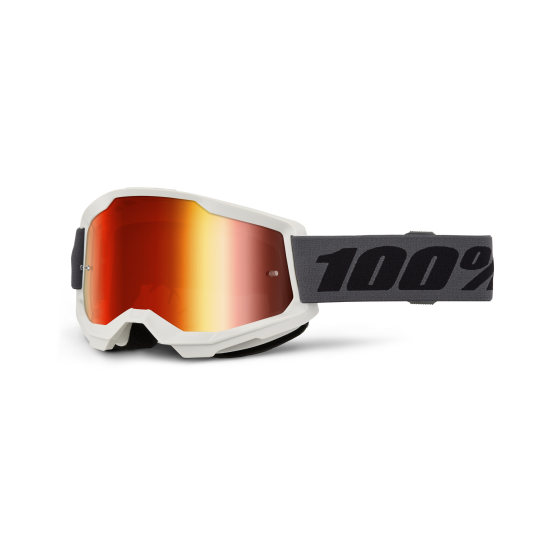 Masque cross 100% Strata 2 Gris - Ecran Iridium Rouge
