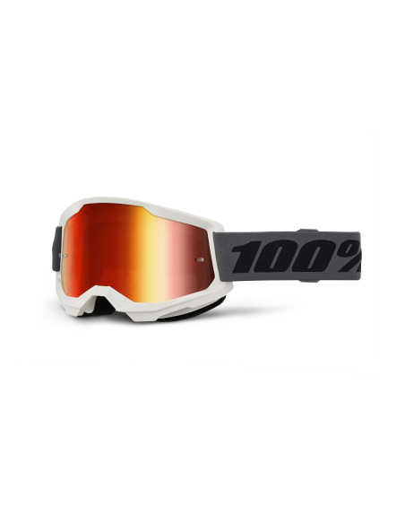 Masque cross 100% Strata 2 Gris - Ecran Iridium Rouge