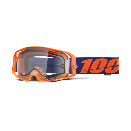 Masque cross 100% Armatic Enduro Moto Orange Fluo - Ecran Clair