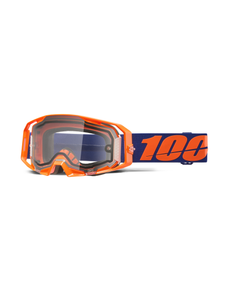 Masque cross 100% Armatic Enduro Moto Orange Fluo - Ecran Clair