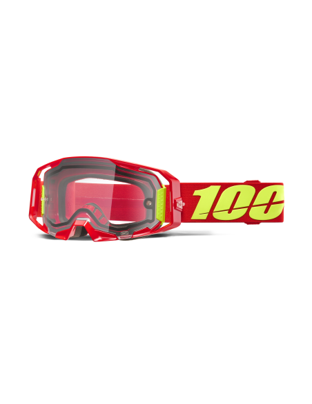 Masque cross 100% Armatic Enduro Moto Rouge - Ecran Clair