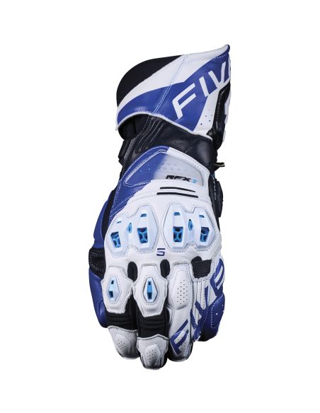 Gants moto Five RFX1 Evo - Blanc Bleu