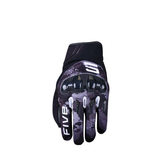 Gants moto Five RSX - Camo Noir Blanc