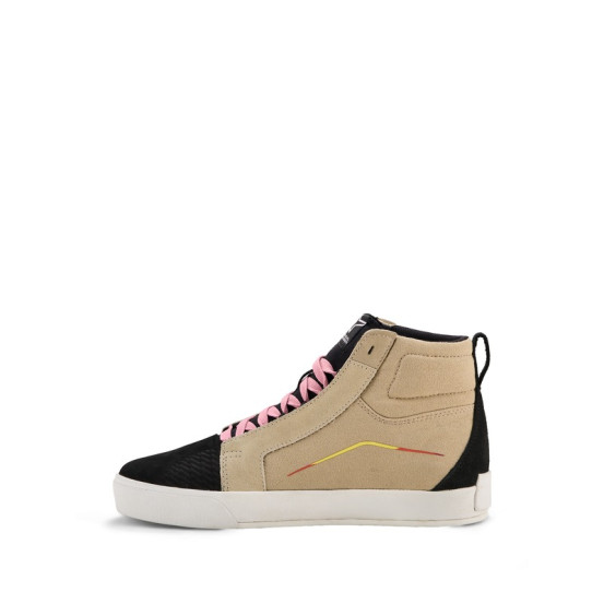 Baskets moto Alpinestars Ride-63 Canvas - Beige Noir Blanc