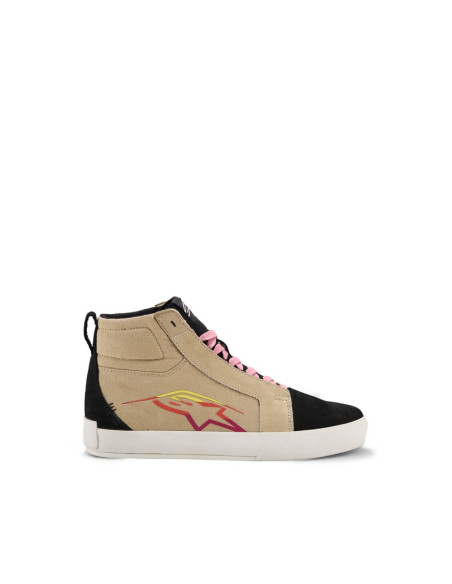 Baskets moto Alpinestars Ride-63 Canvas - Beige Noir Blanc