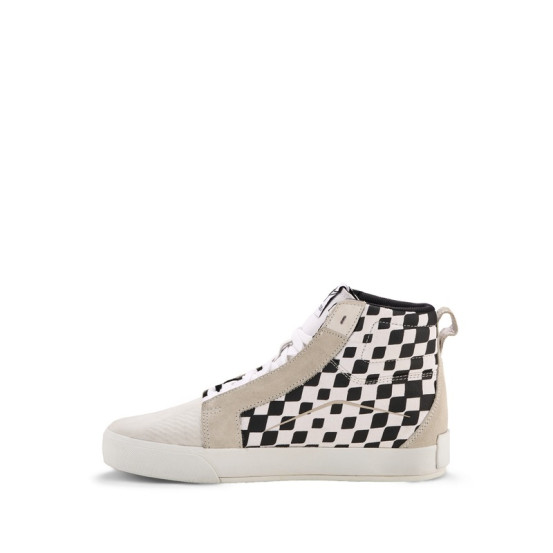 Baskets moto Alpinestars Ride-63 Canvas - Blanc Noir Damier