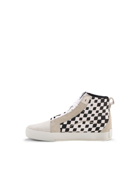 Baskets moto Alpinestars Ride-63 Canvas - Blanc Noir Damier