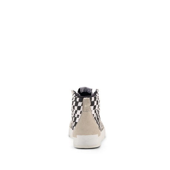 Baskets moto Alpinestars Ride-63 Canvas - Blanc Noir Damier