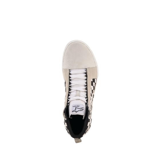 Baskets moto Alpinestars Ride-63 Canvas - Blanc Noir Damier