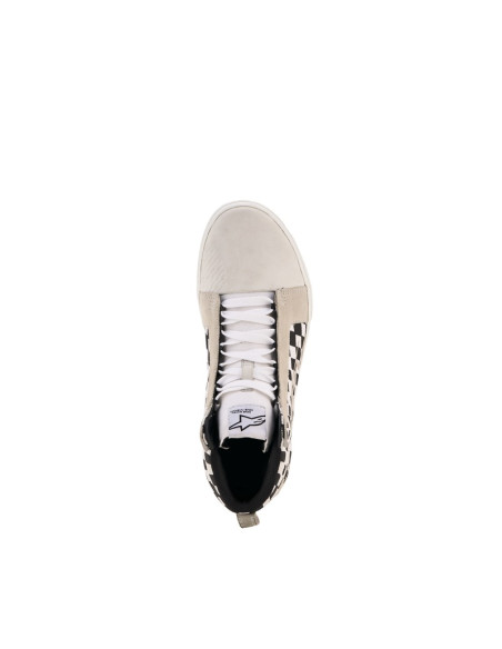 Baskets moto Alpinestars Ride-63 Canvas - Blanc Noir Damier
