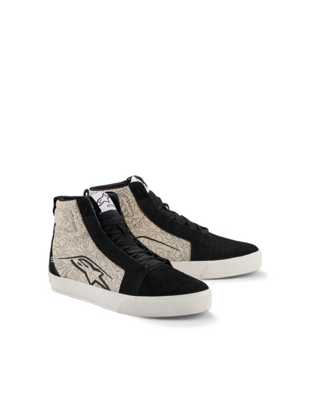 Baskets moto Alpinestars Ride-63 Canvas - Noir Gris Blanc