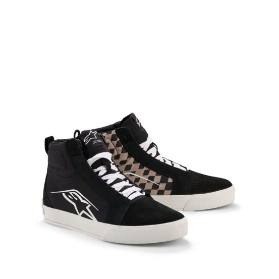 Baskets moto Alpinestars Ride-63 Canvas - Noir Gris Damier