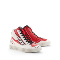 Baskets moto Alpinestars Stated Flair - Blanc Rouge vif