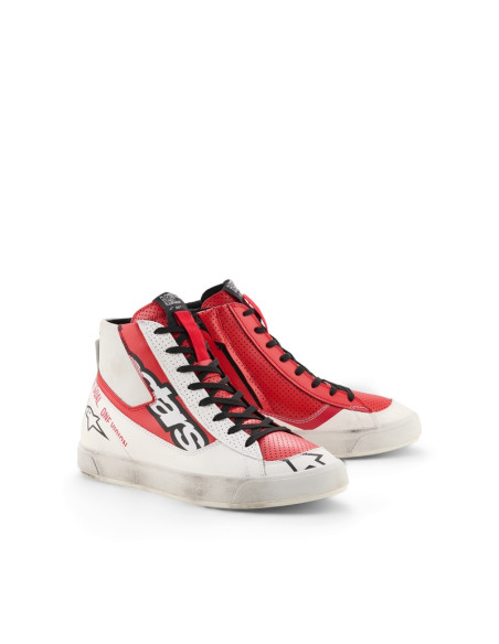 Baskets moto Alpinestars Stated Flair - Blanc Rouge vif