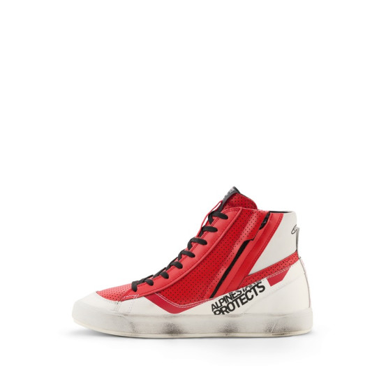 Baskets moto Alpinestars Stated Flair - Blanc Rouge vif