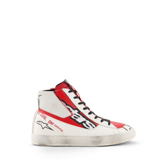 Baskets moto Alpinestars Stated Flair - Blanc Rouge vif