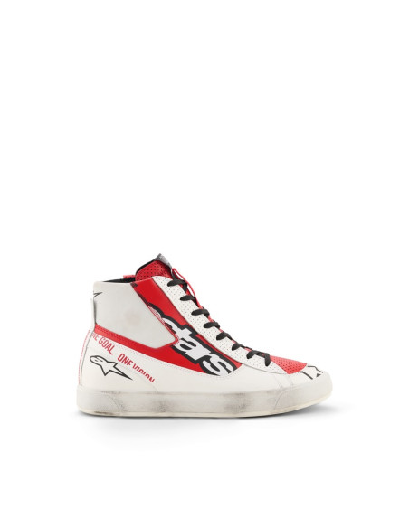 Baskets moto Alpinestars Stated Flair - Blanc Rouge vif