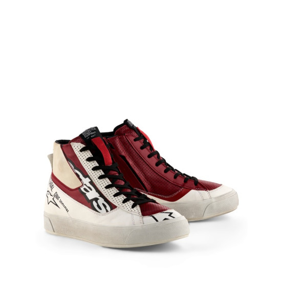 Baskets moto femme Alpinestars Stella Stated Flair - Blanc Rouge Rio