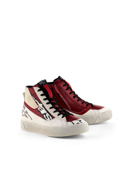 Baskets moto femme Alpinestars Stella Stated Flair - Blanc Rouge Rio