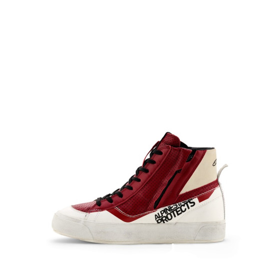 Baskets moto femme Alpinestars Stella Stated Flair - Blanc Rouge Rio