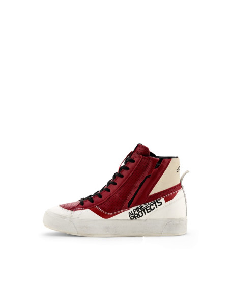 Baskets moto femme Alpinestars Stella Stated Flair - Blanc Rouge Rio