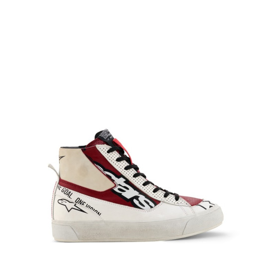Baskets moto femme Alpinestars Stella Stated Flair - Blanc Rouge Rio