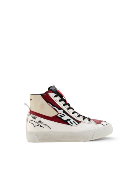 Baskets moto femme Alpinestars Stella Stated Flair - Blanc Rouge Rio
