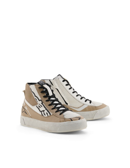 Baskets moto femme Alpinestars Stella Stated Flair - Gris Blanc