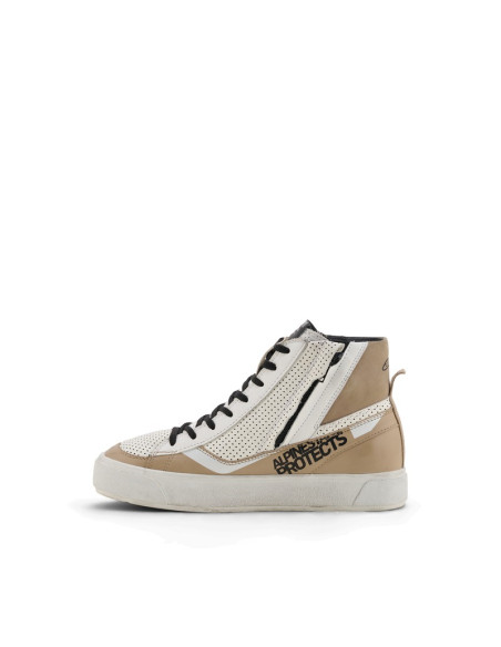 Baskets moto femme Alpinestars Stella Stated Flair - Gris Blanc