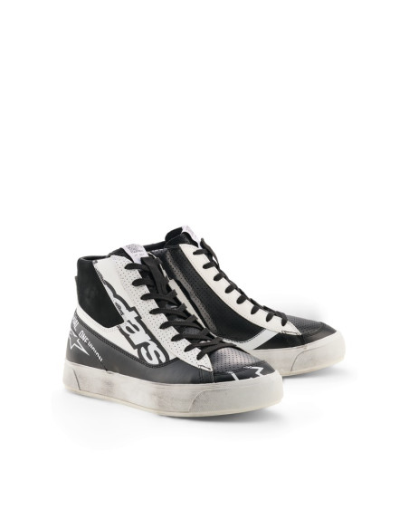 Baskets moto femme Alpinestars Stella Stated Flair - Noir Blanc