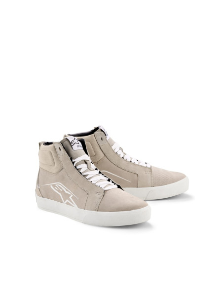 Baskets moto cuir Alpinestars Ride-63 - Blanc Beige