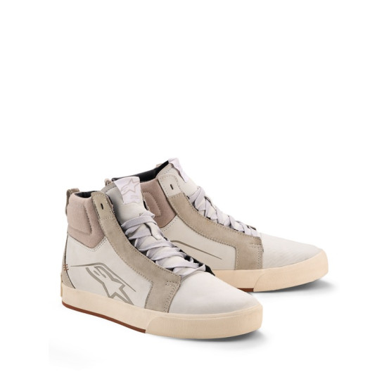 Baskets moto cuir Alpinestars Ride-63 - Blanc Gris