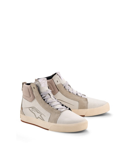 Baskets moto cuir Alpinestars Ride-63 - Blanc Gris