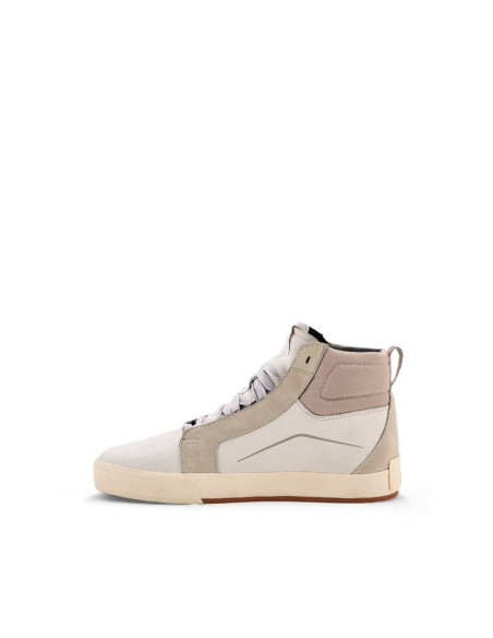 Baskets moto cuir Alpinestars Ride-63 - Blanc Gris