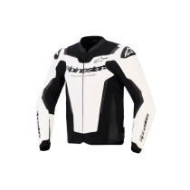 Blouson moto cuir Alpinestars GP Force V2 - Blanc Noir