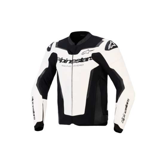Blouson moto cuir Alpinestars GP Force V2 - Blanc Noir