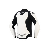 Blouson moto cuir Alpinestars GP Force V2 - Blanc Noir 2