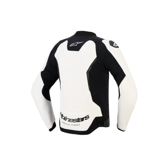 Blouson moto cuir Alpinestars GP Force V2 - Blanc Noir