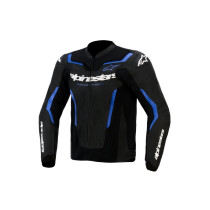 Blouson moto cuir Alpinestars GP Force V2 Airflow - Noir Bleu Métallisé
