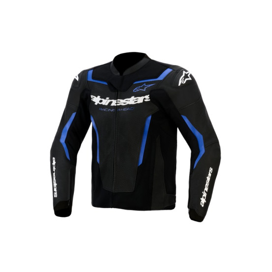 Blouson moto cuir Alpinestars GP Force V2 Airflow - Noir Bleu Métallisé