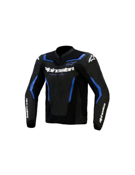 Blouson moto cuir Alpinestars GP Force V2 Airflow - Noir Bleu Métallisé