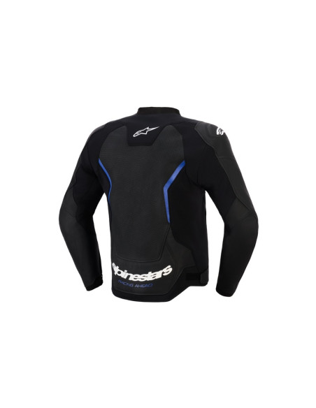 Blouson moto cuir Alpinestars GP Force V2 Airflow - Noir Bleu Métallisé